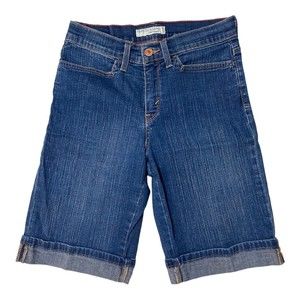 Levi's 548 Perfectly Slimming Shorts Denim Stretch Women's 6 Distressed EUC